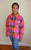 Plaid Shacket (Magenta/Orange) Jacket Only