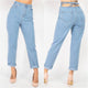 High Rise Back Belt Mom Jeans