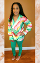 Multi Satin Cowl Neck